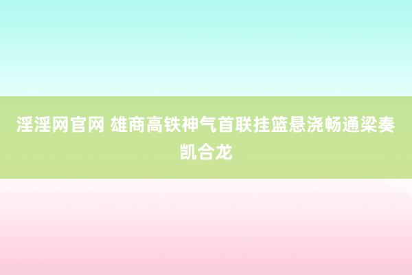 淫淫网官网 雄商高铁神气首联挂篮悬浇畅通梁奏凯合龙