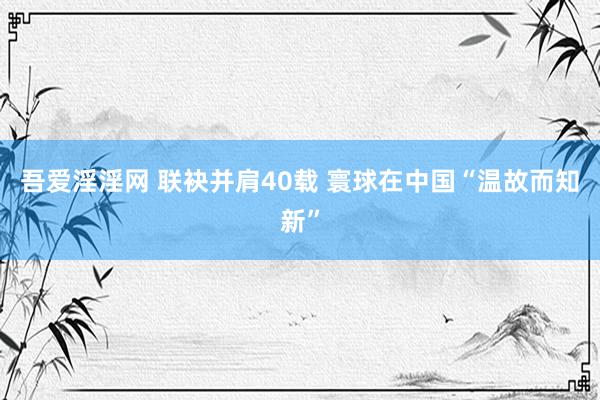 吾爱淫淫网 联袂并肩40载 寰球在中国“温故而知新”