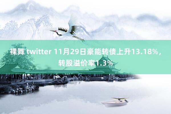 裸舞 twitter 11月29日豪能转债上升13.18%，转股溢价率1.3%