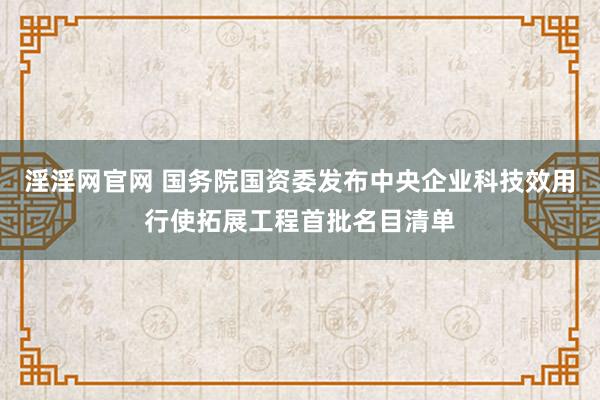 淫淫网官网 国务院国资委发布中央企业科技效用行使拓展工程首批名目清单