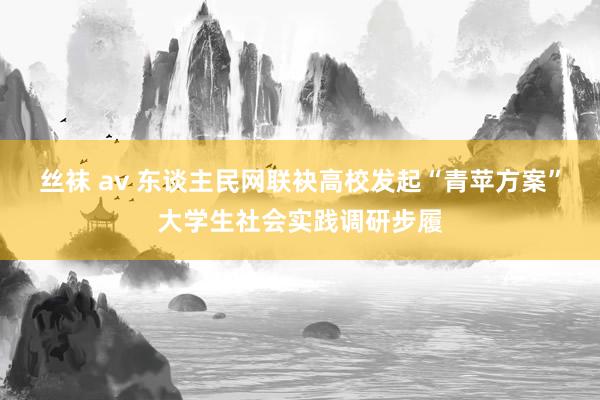 丝袜 av 东谈主民网联袂高校发起“青苹方案”大学生社会实践调研步履