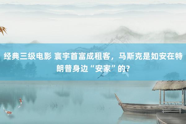 经典三级电影 寰宇首富成租客，马斯克是如安在特朗普身边“安家”的？