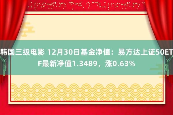 韩国三级电影 12月30日基金净值：易方达上证50ETF最新净值1.3489，涨0.63%