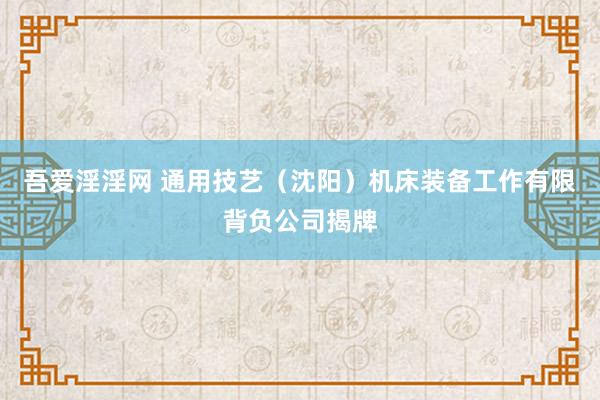 吾爱淫淫网 通用技艺（沈阳）机床装备工作有限背负公司揭牌