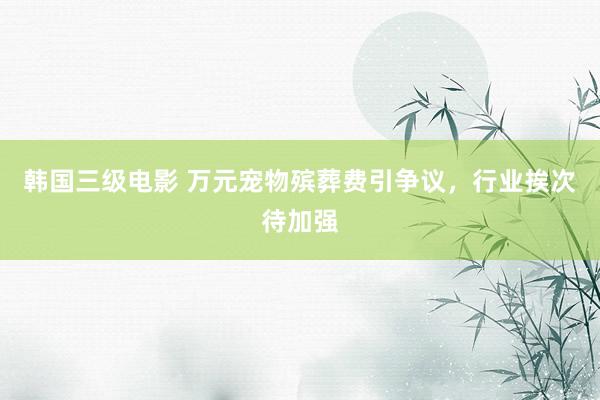 韩国三级电影 万元宠物殡葬费引争议，行业挨次待加强