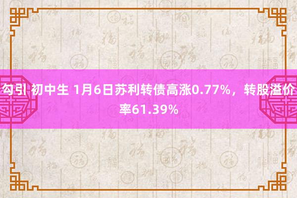 勾引 初中生 1月6日苏利转债高涨0.77%，转股溢价率61.39%