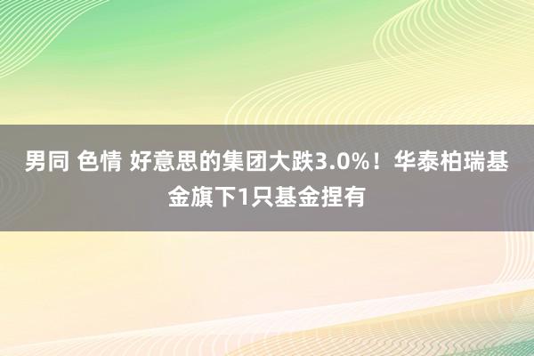 男同 色情 好意思的集团大跌3.0%！华泰柏瑞基金旗下1只基金捏有