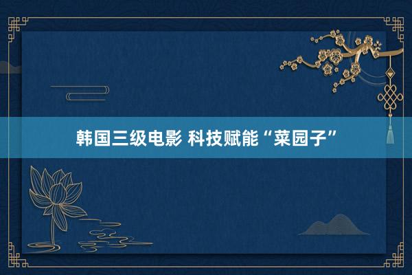 韩国三级电影 科技赋能“菜园子”