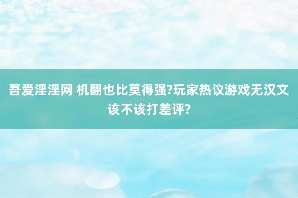 吾爱淫淫网 机翻也比莫得强?玩家热议游戏无汉文该不该打差评?