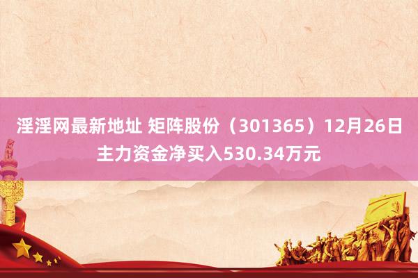 淫淫网最新地址 矩阵股份（301365）12月26日主力资金净买入530.34万元