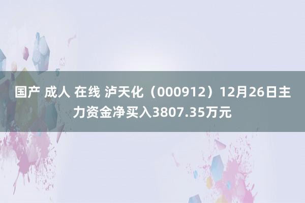 国产 成人 在线 泸天化（000912）12月26日主力资金净买入3807.35万元