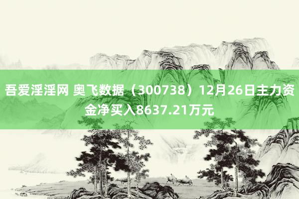 吾爱淫淫网 奥飞数据（300738）12月26日主力资金净买入8637.21万元