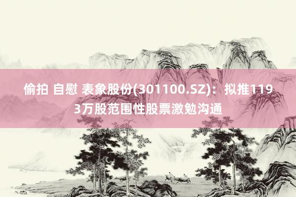 偷拍 自慰 表象股份(301100.SZ)：拟推1193万股范围性股票激勉沟通