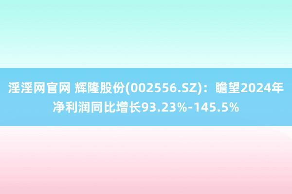 淫淫网官网 辉隆股份(002556.SZ)：瞻望2024年净利润同比增长93.23%-145.5%