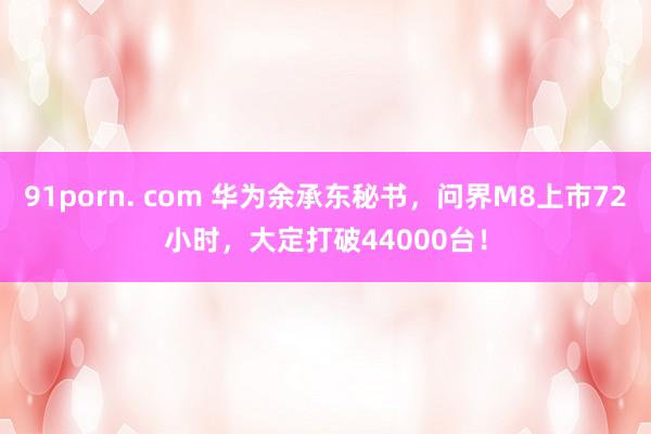 91porn. com 华为余承东秘书，问界M8上市72小时，大定打破44000台！